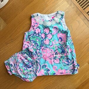 Lily Pulitzer Colorful Floral Baby Dress Set